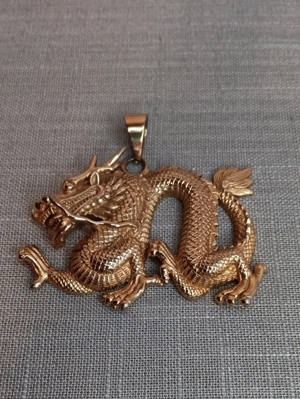 Vintage Gold Dragon Pendant No Chain